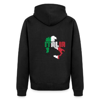 Italie Drapeau italien Couleurs nationales - Veste à capuche bio Premium Unisexe - noir - Dos - Nico (187cm)