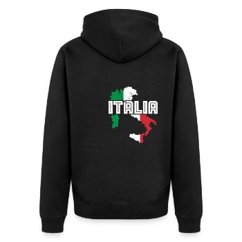 Italie Drapeau italien Couleurs nationales - Veste à capuche bio Premium Unisexe - noir - Dos - Nico (187cm)