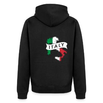 Italy Home National Origin Italians - Unisex Premium Organic Zip Hoodie - black - Back - Nico (187cm)
