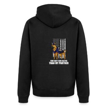 vous ne pouvez pas courir plus vite que mon partenaire Design - Veste à capuche bio Premium Unisexe - noir - Dos - Nico (187cm)
