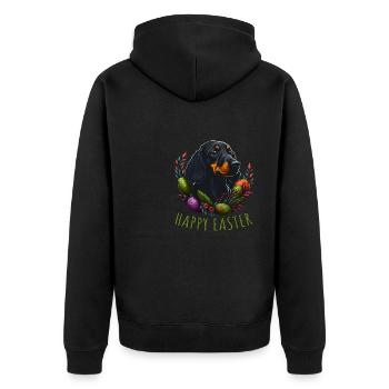 Happy Easter Doux chien teckel Pâques - Veste à capuche bio Premium Unisexe - noir - Dos - Nico (187cm)