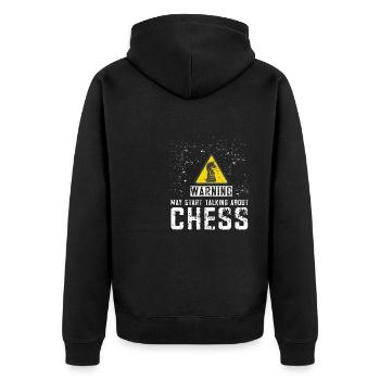 Lusitger Schachspieler Spruch I Schach - Unisex Premium Bio Zip Hoodie - Schwarz - Hinten - Nico (187cm)