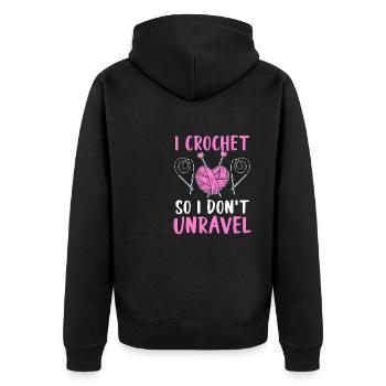 Je crochete pour ne pas démêler - Veste à capuche bio Premium Unisexe - noir - Dos - Nico (187cm)