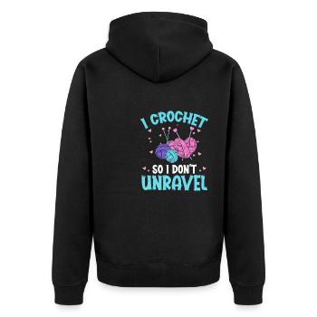 Je crochete pour ne pas démêler - Veste à capuche bio Premium Unisexe - noir - Dos - Nico (187cm)