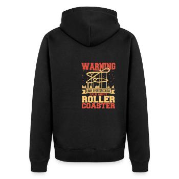 Talk About Roller Coasters Theme Park Vacation Rol - Unisex Premium Bio Zip Hoodie - Schwarz - Hinten - Nico (187cm)