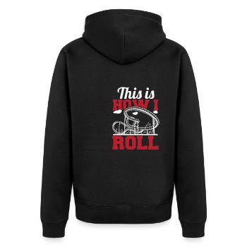This Is How I Roll Theme Park Vacation Roller Coas - Unisex Premium Organic Zip Hoodie - black - Back - Nico (187cm)
