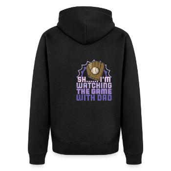 Handschuhe Ball Baseball Schläger USA Spruch - Unisex Premium Bio Zip Hoodie - Schwarz - Hinten - Nico (187cm)