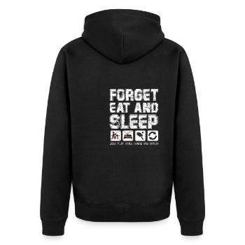 Lustiger Tischtennis Spruch Tischtennis - Unisex Premium Bio Zip Hoodie - Schwarz - Hinten - Nico (187cm)