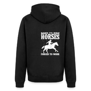 Schönes Reiten Pferde Spruch für Reiter - Unisex Premium Bio Zip Hoodie - Schwarz - Hinten - Nico (187cm)