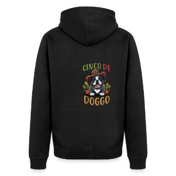Happy Cinco de Mayo Cinco De Doggo Bulldog - Unisex Premium Organic Zip Hoodie - black - Back - Nico (187cm)