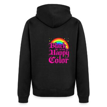 Black Is My Happy Color, Gothic Pink Emo Goth - Unisex Premium Bio Zip Hoodie - Schwarz - Hinten - Nico (187cm)