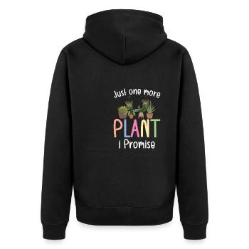 Just one more Plants i promise - Unisex Premium Organic Zip Hoodie - black - Back - Nico (187cm)