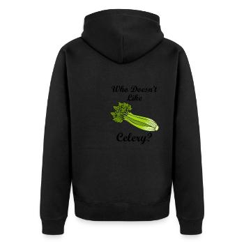 Sellerie, Essen, Gemüse, köstlicher Lauch - Unisex Premium Bio Zip Hoodie - Schwarz - Hinten - Nico (187cm)