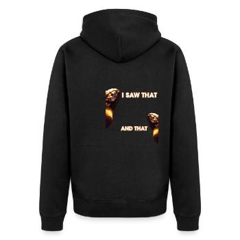 Funny God Christian Quote I Jesus Meme I Saw That - Unisex Premium Organic Zip Hoodie - black - Back - Nico (187cm)