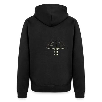 Airplane Plane Accessories - Unisex Premium Bio Zip Hoodie - Schwarz - Hinten - Nico (187cm)
