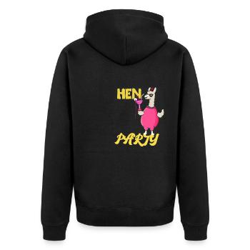 Enterrement de vie de jeune fille JGA Mariage féminin - Veste à capuche bio Premium Unisexe - noir - Dos - Nico (187cm)