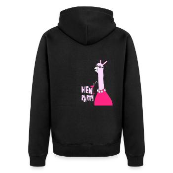 JGA Party Lustig Hochzeit - Unisex Premium Bio Zip Hoodie - Schwarz - Hinten - Nico (187cm)
