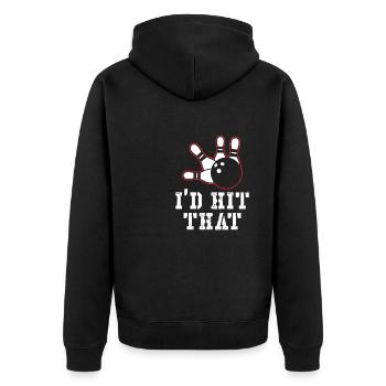 I'd hit that Bowling Design - Unisex Premium Organic Zip Hoodie - black - Back - Nico (187cm)