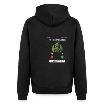 Cthulhu Is Calling, Cosmic Horror Call Cthulhu - Unisex Premium Bio Zip Hoodie - Schwarz - Hinten - Nico (187cm)