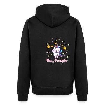 Lustiger Einhorn Spruch I Einhörner - Unisex Premium Bio Zip Hoodie - Schwarz - Hinten - Nico (187cm)