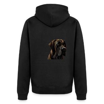 Great Dane Great Dane Dog Dogs Great Dane - Unisex Premium Organic Zip Hoodie - black - Back - Nico (187cm)