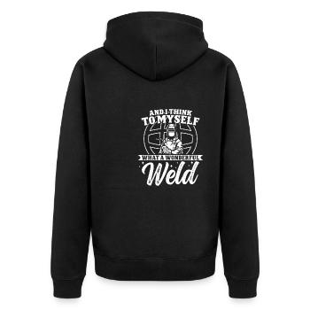Je me dis quelle soudure maladroite - Veste à capuche bio Premium Unisexe - noir - Dos - Nico (187cm)