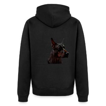 Doberman Dobermans Dog Dogs Puppy Doberman - Unisex Premium Organic Zip Hoodie - black - Back - Nico (187cm)