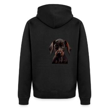 Doberman Dobermans Dog Dogs Puppy Doberman - Unisex Premium Organic Zip Hoodie - black - Back - Nico (187cm)