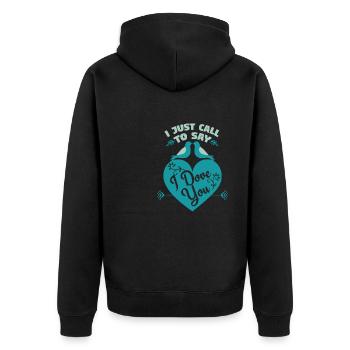 I Just Call To Say I Dove You - Unisex Premium Bio Zip Hoodie - Schwarz - Hinten - Nico (187cm)