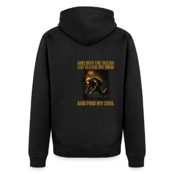 Tauchen Taucher Taucherin - Unisex Premium Bio Zip Hoodie - Schwarz - Hinten - Nico (187cm)