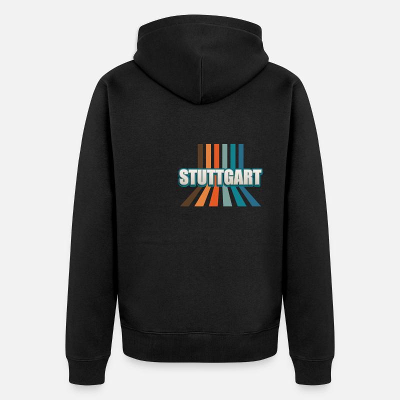 Stuttgartererin Stuttgarterer Stuttgarter - Unisex Premium Bio Zip Hoodie - Schwarz