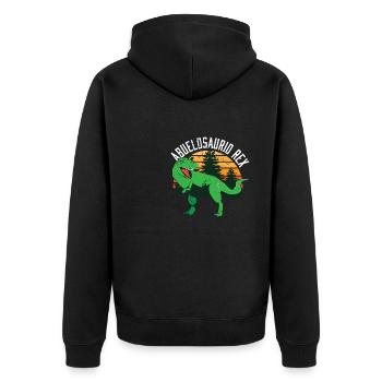 Abuelosaurio Rex I Funny Grandpa T-Rex - Unisex Premium Bio Zip Hoodie - Schwarz - Hinten - Nico (187cm)