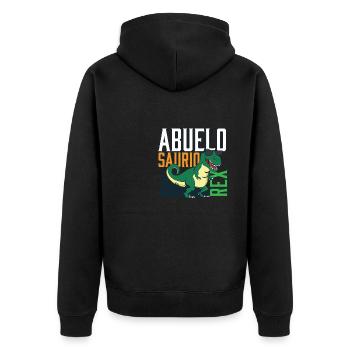 Abuelosaurio Rex I Funny Grandpa T-Rex - Unisex Premium Bio Zip Hoodie - Schwarz - Hinten - Nico (187cm)