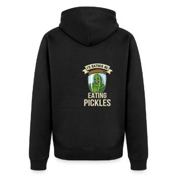 Concombres, cornichons, cornichons, fruits, aliments - Veste à capuche bio Premium Unisexe - noir - Dos - Nico (187cm)