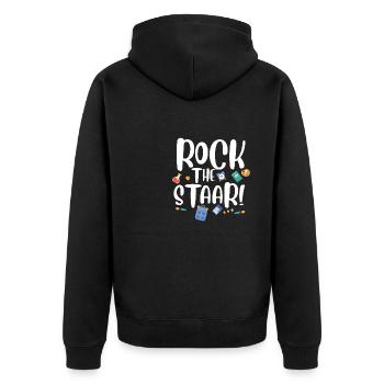 Journée de test amusante de Rock the Staar Journée de jeu de mots - Veste à capuche bio Premium Unisexe - noir - Dos - Nico (187cm)