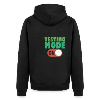 Testing Mode On Motivational Test Day Teacher - Unisex Premium Organic Zip Hoodie - black - Back - Nico (187cm)