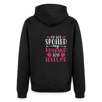 Je ne suis pas gâté mon mari m’aime juste - Veste à capuche bio Premium Unisexe - noir - Dos - Nico (187cm)