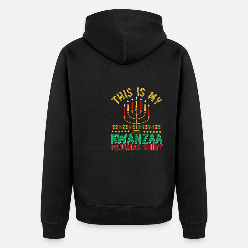Ceci est mon pyjama Kwanzaa - Veste à capuche bio Premium Unisexe - noir