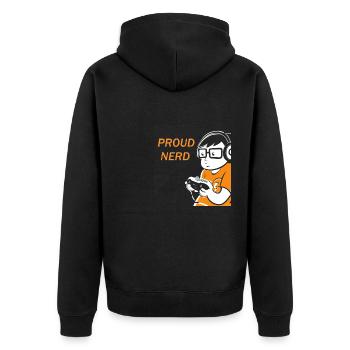 Jeu, Nerd, Nerd - Veste à capuche bio Premium Unisexe - noir - Dos - Nico (187cm)