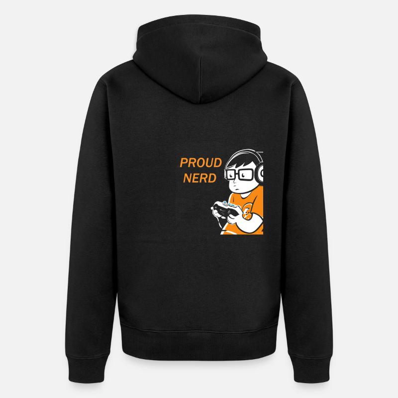 Zocken Streber Nerd - Unisex Premium Bio Zip Hoodie - Schwarz