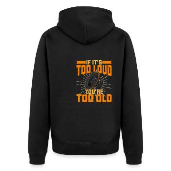 Ton Techniker Sound Analog Subwoofer Musik - Unisex Premium Bio Zip Hoodie - Schwarz - Hinten - Nico (187cm)