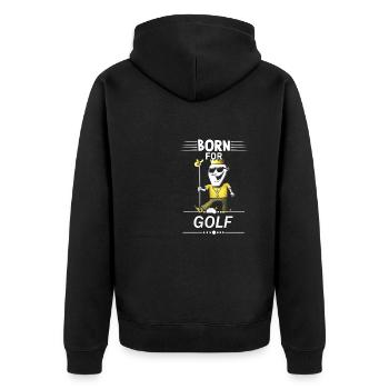 Golf Minigolf Funny Saying - Unisex Premium Organic Zip Hoodie - black - Back - Nico (187cm)