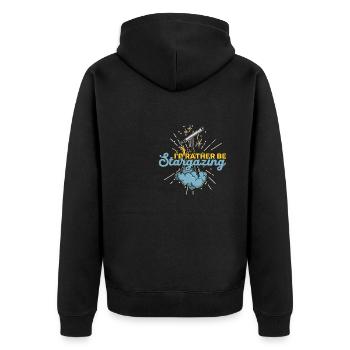 Teleskop Weltraum Astronomie Wissenschaft - Unisex Premium Bio Zip Hoodie - Schwarz - Hinten - Nico (187cm)
