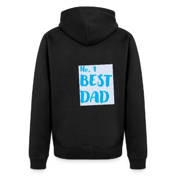 No.1 BEST DAD T-Shirt - Unisex Premium Organic Zip Hoodie - black - Back - Nico (187cm)