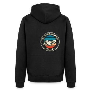 Bester Mama Muttertag Mutter Mom Retro Geschenk - Unisex Premium Bio Zip Hoodie - Schwarz - Hinten - Nico (187cm)