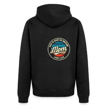 Muttertag Mutter Mummy Erster Retro Geschenk - Unisex Premium Bio Zip Hoodie - Schwarz - Hinten - Nico (187cm)