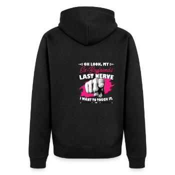Regardez le dernier nerf de mon ex petit ami drôle - Veste à capuche bio Premium Unisexe - noir - Dos - Nico (187cm)