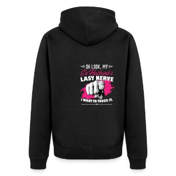 Look My Ex Husband's Last Nerve Funny Wife - Unisex Premium Organic Zip Hoodie - black - Back - Nico (187cm)