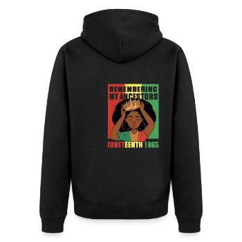 Ancêtres Juneteenth African Girl Queen - Veste à capuche bio Premium Unisexe - noir - Dos - Nico (187cm)