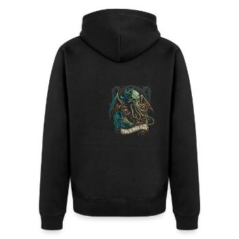 Cthulhu Tarot Card, The Emperor, Cosmic Horror - Unisex Premium Bio Zip Hoodie - Schwarz - Hinten - Nico (187cm)